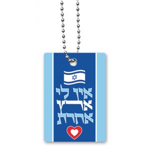 Dog Tag Necklace on Chain, I Have No Other Country in Hebrew - Dorit Judaica