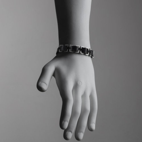 Black Leather Bracelet for Men with Stainless Steel Open Buckle Design  Adi Sidler
