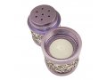 Compact Havdalah Spice Box and Candle Holder with Cutout Design, Purple - Yair Emanuel
