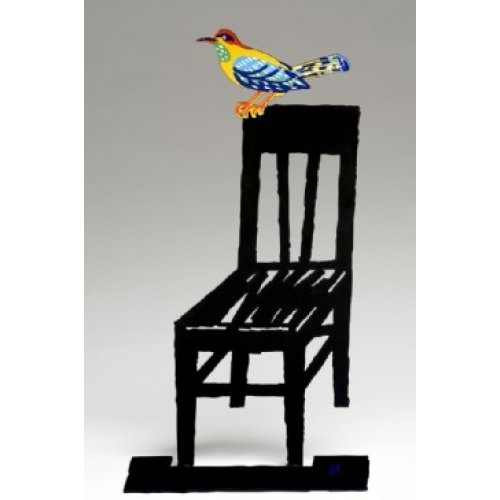 Free Standing Double Sided Sculpture - Bird Perched on Chair by David Gerstein