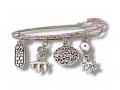 Judaic Blessings Pin for Baby Carriage, Stroller or Crib - Choose Blue or Pink