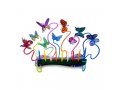Laser Cut Metal Colorful Hanukkah Menorah, Fluttering Butterflies - David Gerstein