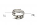 Spiral Wrap Ring with Engraved Hebrew Shema Yisrael Prayer - 925 Sterling Silver