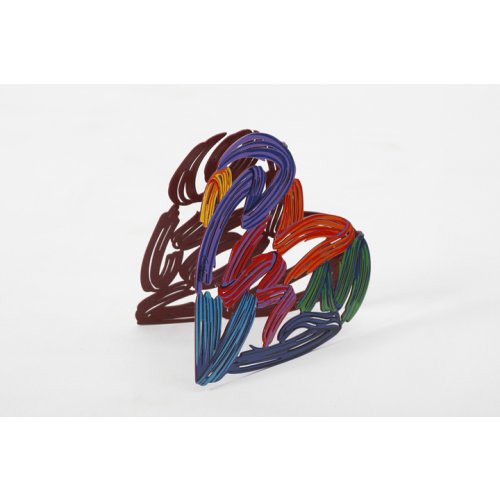 Strokes of Love Free Standing Double Sided Heart Sculpture - David Gerstein