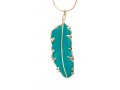 Turquoise Paradisaea Feather Necklace by Adina Plastelina