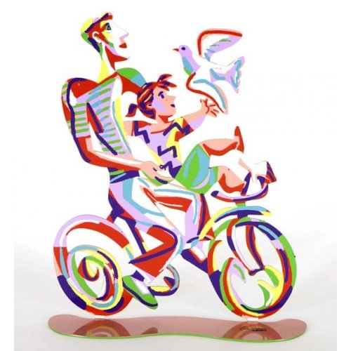 Weekend Ride Free Standing Double Sided Bicycle Sculpture - David Gerstein