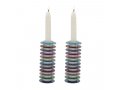 Yair Emanuel, Stacked Disc Style Candlesticks - Multicolor