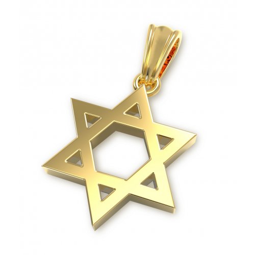 14K Gold Pendant Star of David with Classic Design
