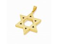 14K Gold Star of David Pendant, Double Sided - Smooth and Hammered Surfaces