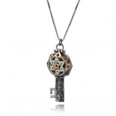 5 Metal Tikun Hava Key Pendant by HaAri Jewelry