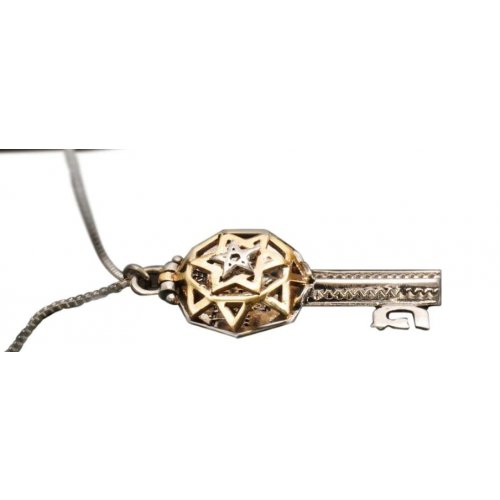 5 Metal Tikun Hava Key Pendant by HaAri Jewelry