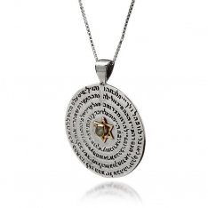 72 names of God Wheel with Star of David Pendant Kabbalah Necklace by Haari