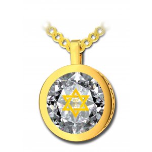 Gold Shema Star of David Pendant-Nano