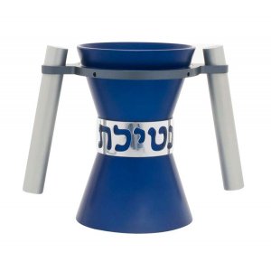 Blue Angular Anodized Aluminum Wash Cup, Natla - Avner Agayof