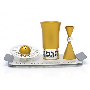 Gold Aluminum Havdalah Set by Agayof