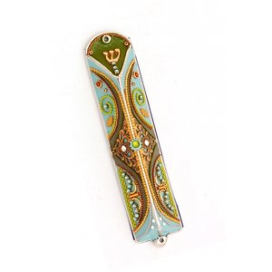 Shahaf Triangle Mezuzah case in Oriental Design