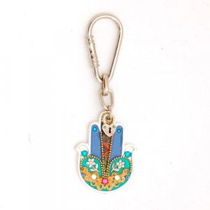 Ester Shahaf Hamsa Flower Key Ring