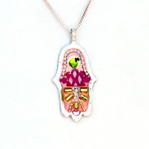 Colorful Hamsa Necklace by Ester Shahaf