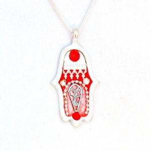 Red Hamsa Necklace by Shahaf
