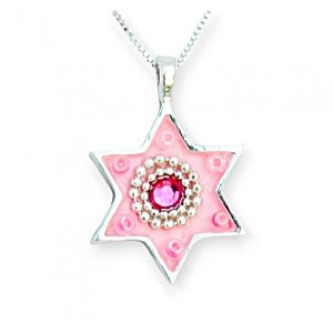 Ester Shahaf Pink Star of David Necklace