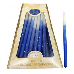 Blue and White Handmade Dripless Decorative Hanukkah Candles