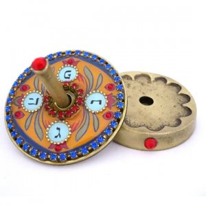 Iris Design - Hanukkah Dreidel with blue stones
