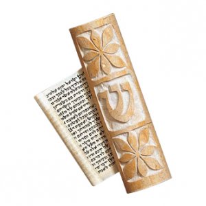 Jerusalem Stone Mezuzah Case - Coronet by Caesarea Arts