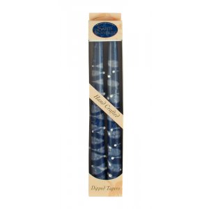 Two Decorative Galilee Handcrafted Tapered Candles - Shades of Blue