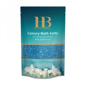 H&B Lavender Aroma Blue Bath Salts with 26 Dead Sea Minerals