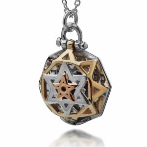 Kabbalah Pendant Necklace, Tikun Hava in Gold and Silver with 5 Metals - Ha'Ari