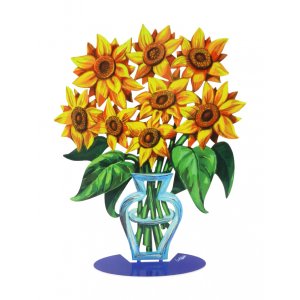 Free Standing Double Sided Flower Vase Sculpture - Sunflower by David Gerstein