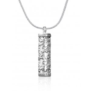 Mezuzah Pendant in Silver by Golan