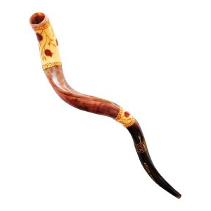 Hand Painted Yemenite Shofar - Pomegranate