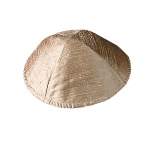 Basic Raw Silk Kippah, Gold Tan - Yair Emanuel