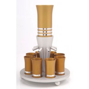 Kiddush Wine Fountain by Agayof - Gold and Silver Color