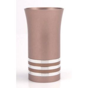 Pink Kiddush Cup with Silver Stripe- Agayof