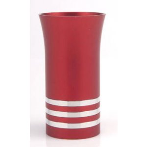 Red - Silver Kiddush Cup by Agayof