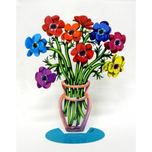 Free Standing Double Sided Flower Sculpture  Poppies Small by David Gerstein