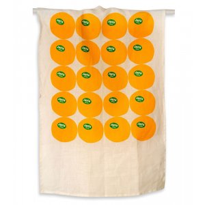 Orange Linen Dish Towel with Jaffa Oranges - Barbara Shaw