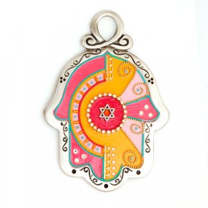 Ester Shahaf Wall Hamsa in Pop Art Colors