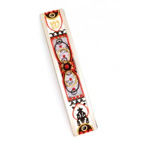 Curved Red and Black Mezuzah Case