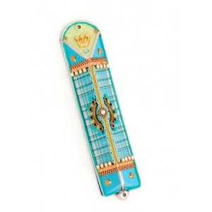 Turquoise Triangle Mezuzah Case - Ester Shahaf