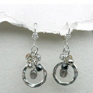 Silver Frost Circle Earrings - Edita