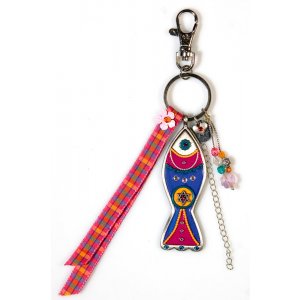 Fish Keychain in Blue and Red - Shahaf