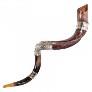 Sterling Silver Decorated Old City of Jerusalem Design Yemenite Shofar