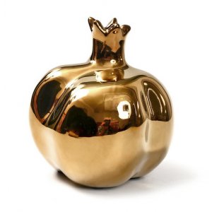 Decorative Colored Ceramic Pomegranate - Gold