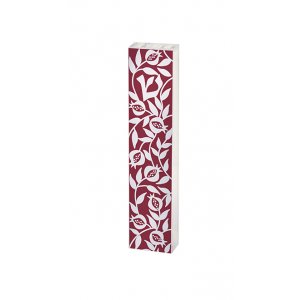 Lucite Mezuzah Case, Pomegranates in Red and White - Dorit Judaica