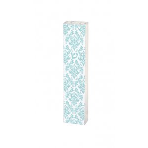 Lucite Mezuzah Case Open Fleur De Lys Design, Blue and White - Dorit Judaica