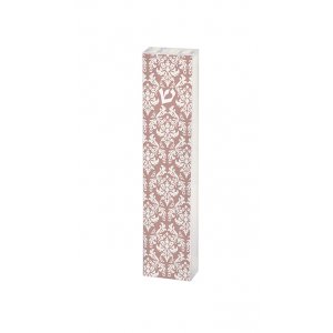 Lucite Mezuzah Case with Fleur De Lys, Pink and White - Dorit Judaica