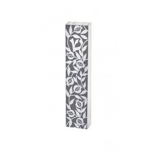 Lucite Mezuzah Case with Pomegranate Design, Gray and White - Dorit Judaica